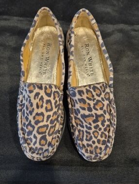 Ron White All Day Heels Leopard Print Loafers With Vibram Soles